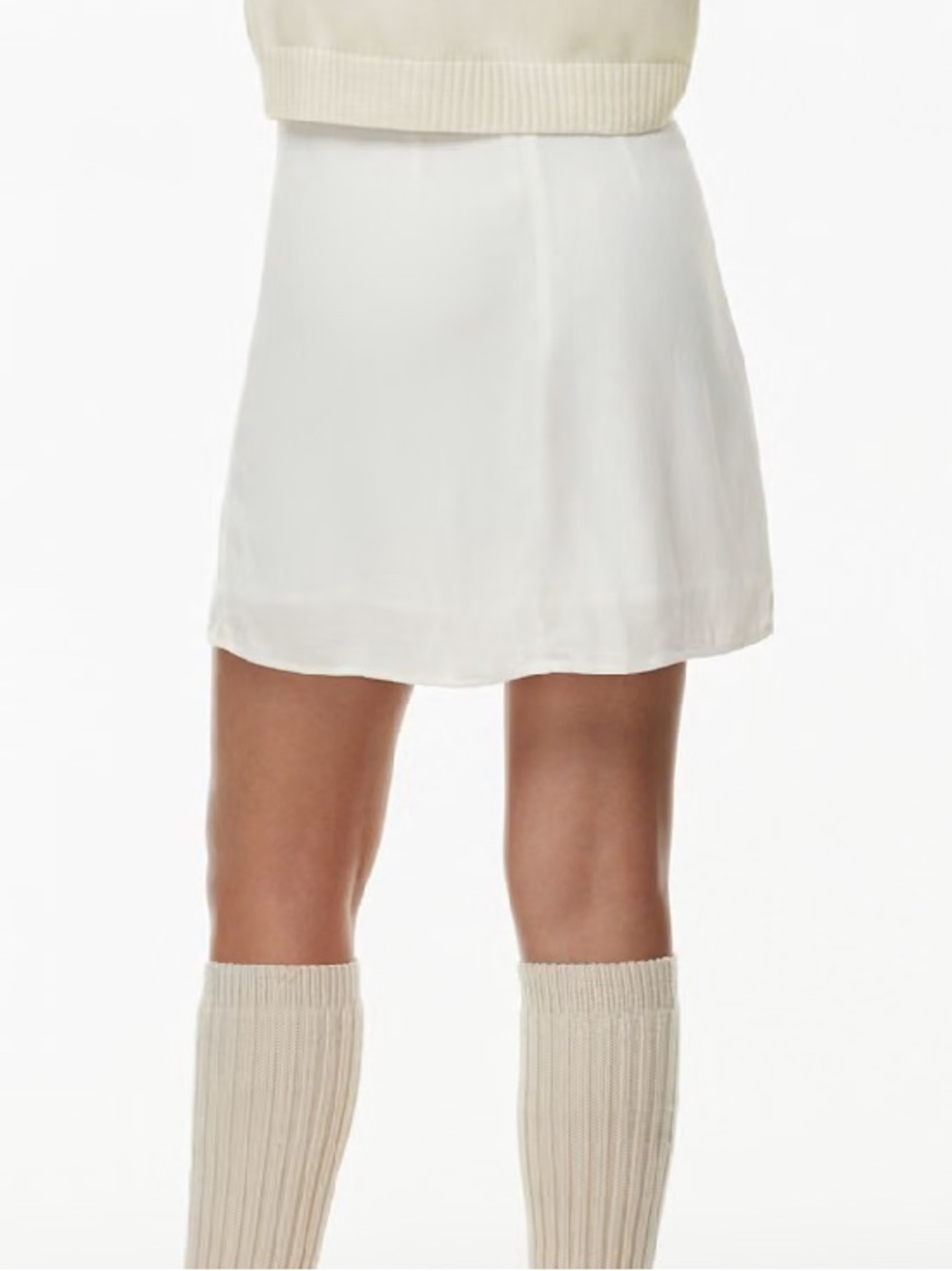 Aritzia Sunday White Mini Skirt with Front Slit Tatiana Skirt 0932 - Picture 5 of 7